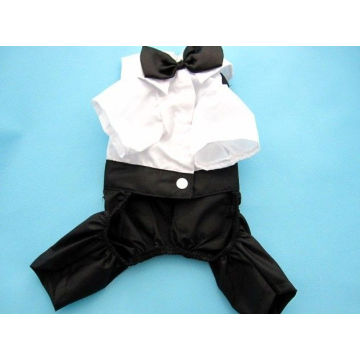 Customized White Black Boy Pet Terrier Dog Formal Wear For Wedding Party